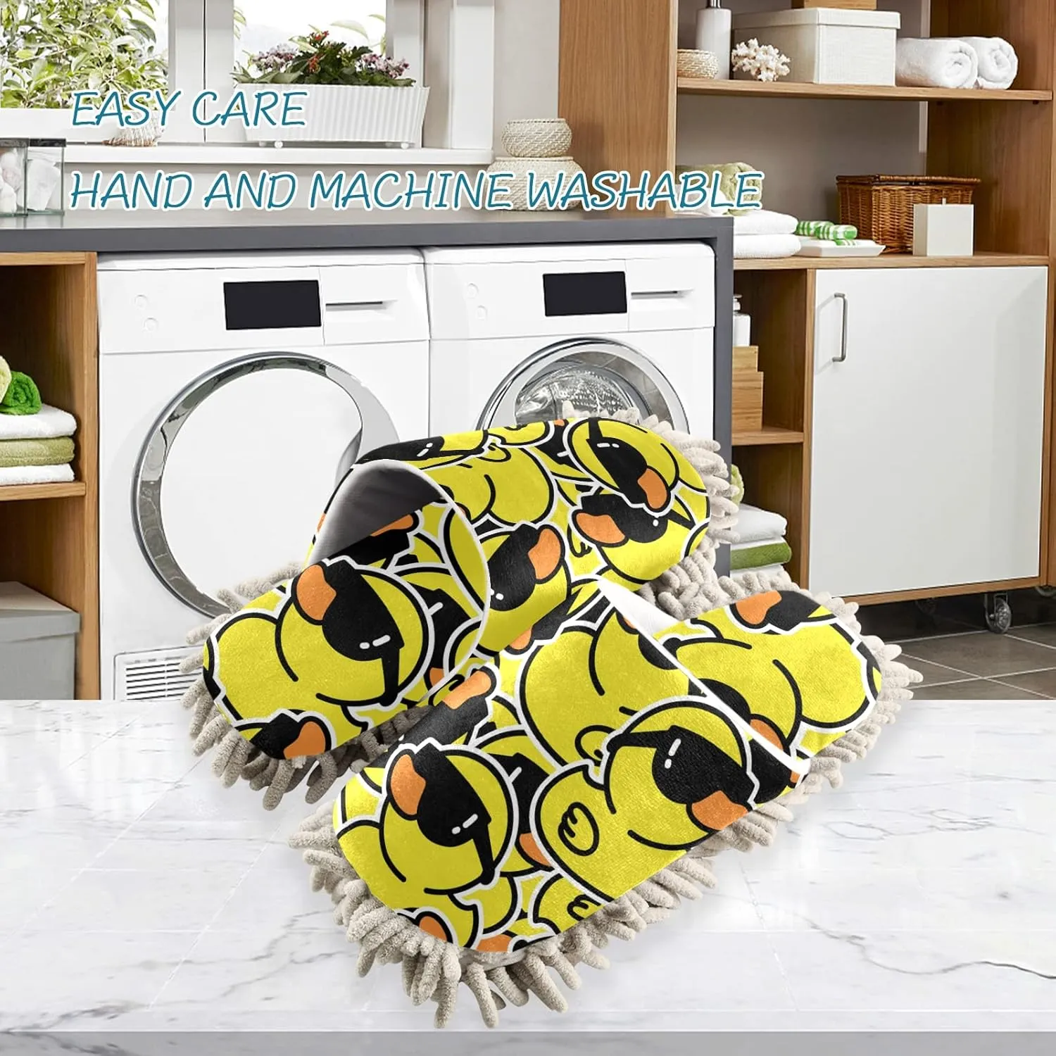 Poeticcity Mop Slippers Shoes, Unisex Cleaning House Slippers Spa Dusting Slippers M-L