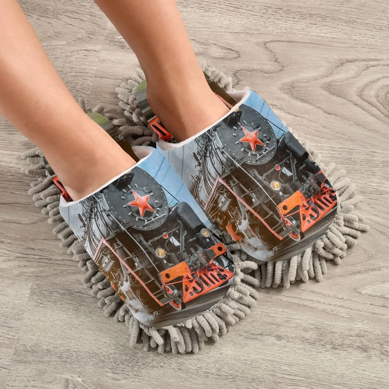 Poeticcity Mop Slippers Shoes, Unisex Cleaning House Slippers Spa Dusting Slippers M-L