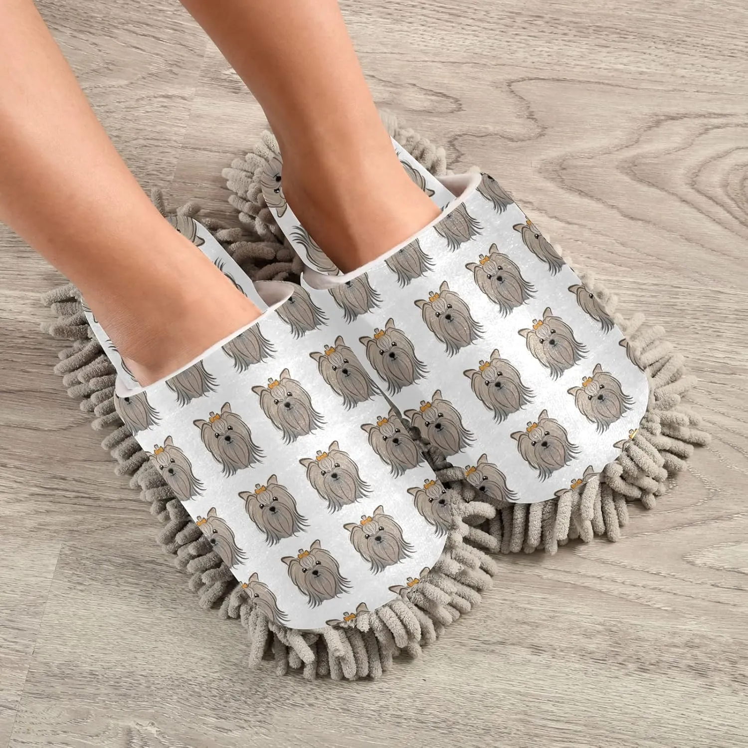 Poeticcity Mop Slippers Shoes, Unisex Cleaning House Slippers Spa Dusting Slippers M-L