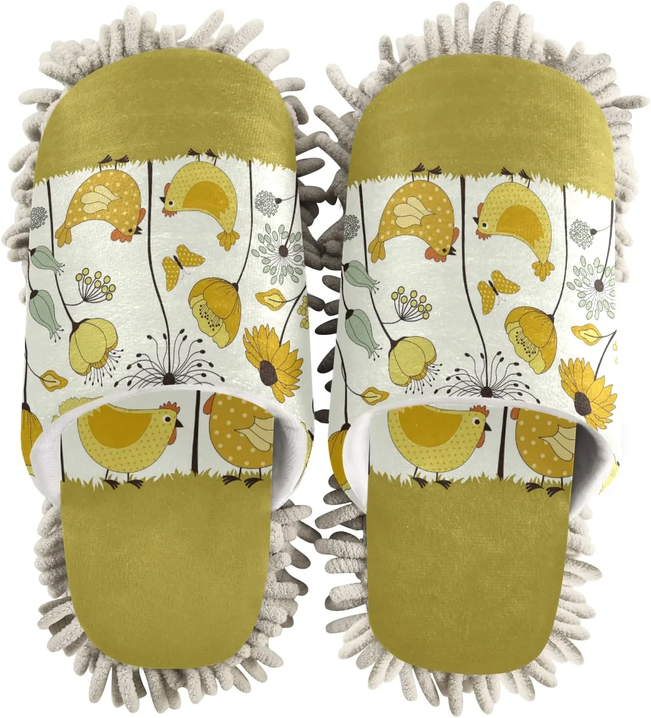 Poeticcity Mop Slippers Shoes, Unisex Cleaning House Slippers Spa Dusting Slippers M-L