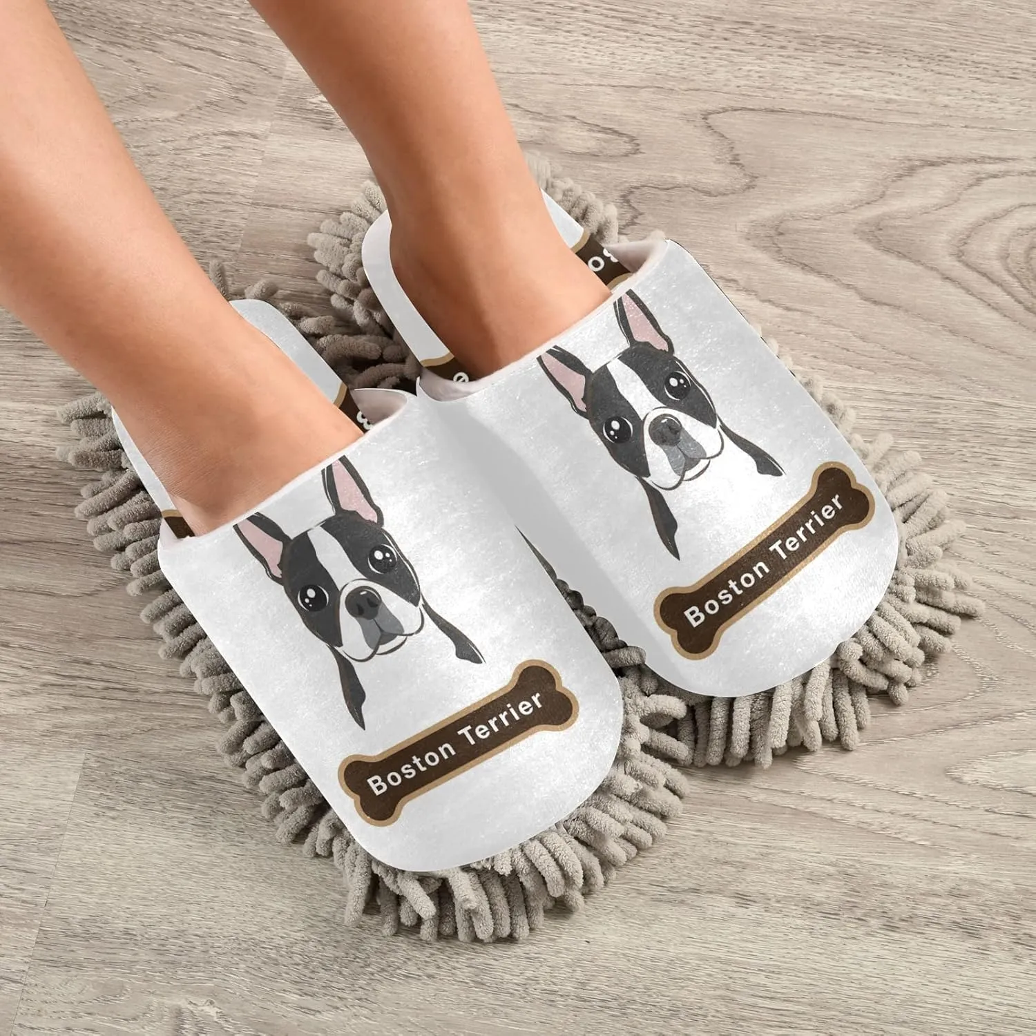 Poeticcity Mop Slippers Shoes, Unisex Cleaning House Slippers Spa Dusting Slippers M-L