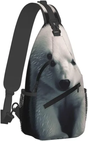 Polar Bear Print Cross Chest Bag Diagonally Durable & Comfortable For Travel And Daily Use