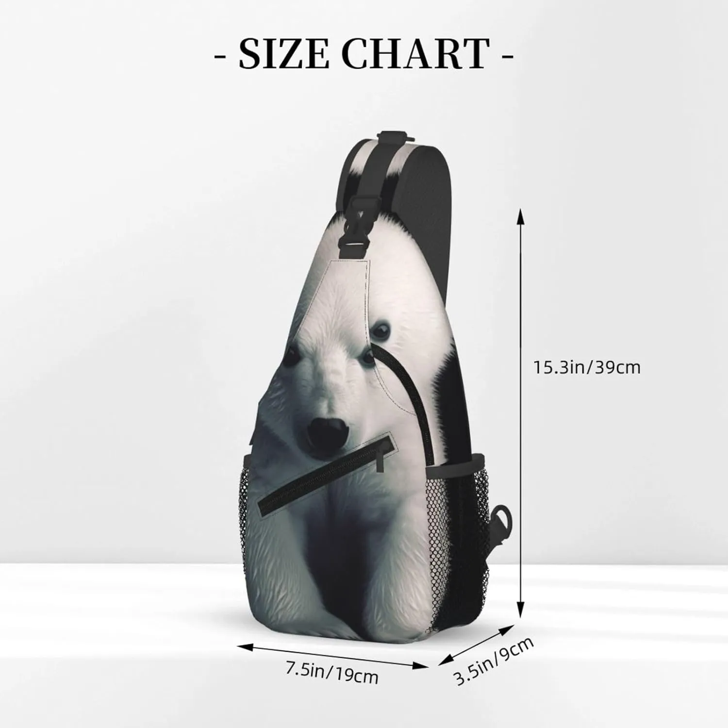 Polar Bear Print Cross Chest Bag Diagonally Durable & Comfortable For Travel And Daily Use