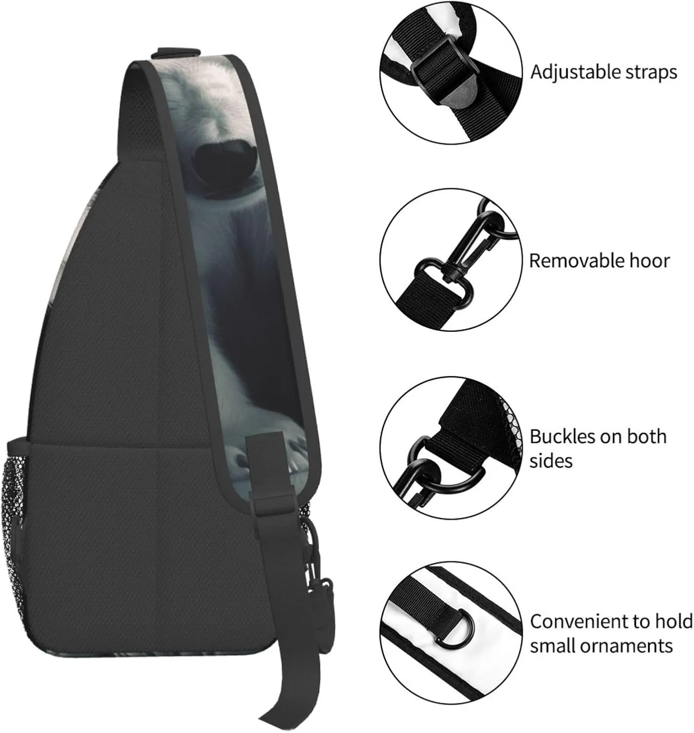 Polar Bear Print Cross Chest Bag Diagonally Durable & Comfortable For Travel And Daily Use