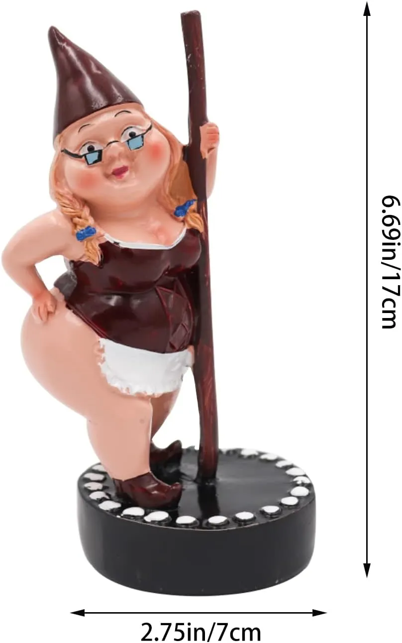 Pole Dancing Gnome Statue, Resin Garden Gnome Statues, Funny Outdoor Gnome Figure, Creative Garden Spring Decoration, Pole Dance Garden Gnome, Spring Garden Statue(6.7"/17 cm)
