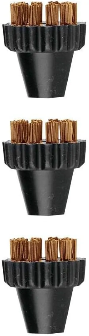 POLTI 3 Black Brass Brushes for EcoSteamVac, EcoPower, Eco Care Models
