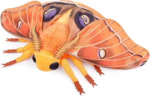 Polyphemus Moth Plush Toy, Large Realistic Soft Big Moth Plushie Model Toy, Unique Plush Gift Collection for Kids