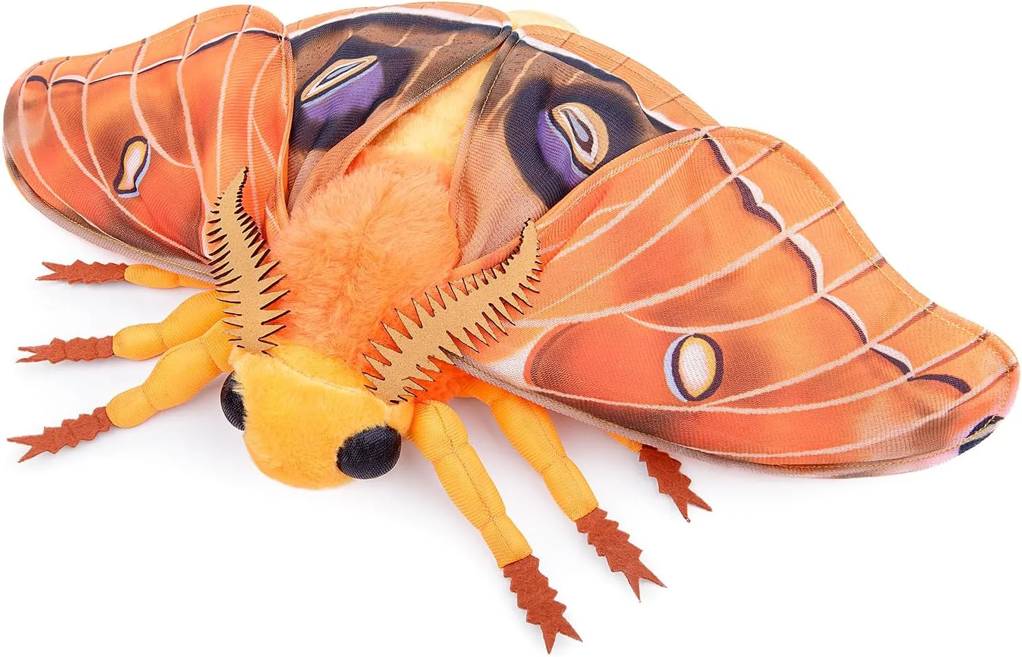 Polyphemus Moth Plush Toy, Large Realistic Soft Big Moth Plushie Model Toy, Unique Plush Gift Collection for Kids