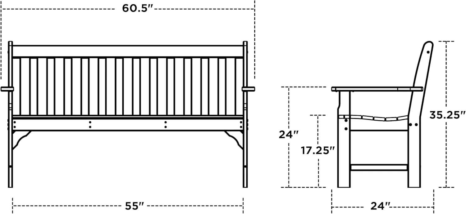 POLYWOOD Vineyard 60-Inch Bench, Sand