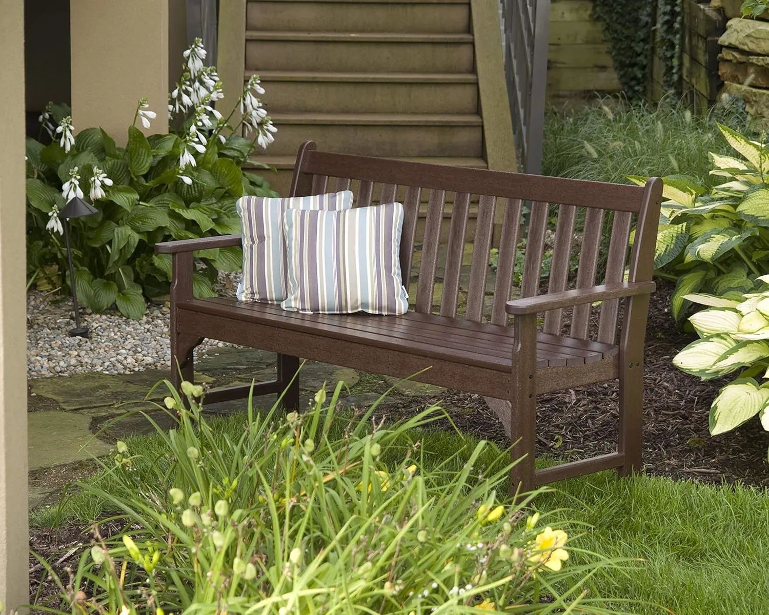 POLYWOOD Vineyard 60" Outdoor Patio Bench, White
