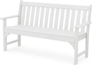 POLYWOOD Vineyard 60" Outdoor Patio Bench, White