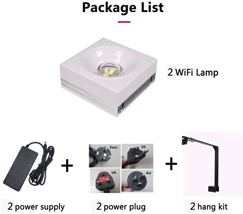 PopBloom RL90 Led Aquarium Light 200W, Smart APP Control Reef Light for Saltwater Coral Reef Growing Marine Aquarium Lamp for SPS/LPS Growth Fish Tank Light (2 lamp with arm kit)