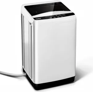 Portable Washing Machine -Compact Home Laundry Washer for Apartment,10 Wash Programs, 6 Water Level, Top Load, Full Automatic, Small Clothes Washer with Drain Pump for Bathroom, Dorms,RVs,White