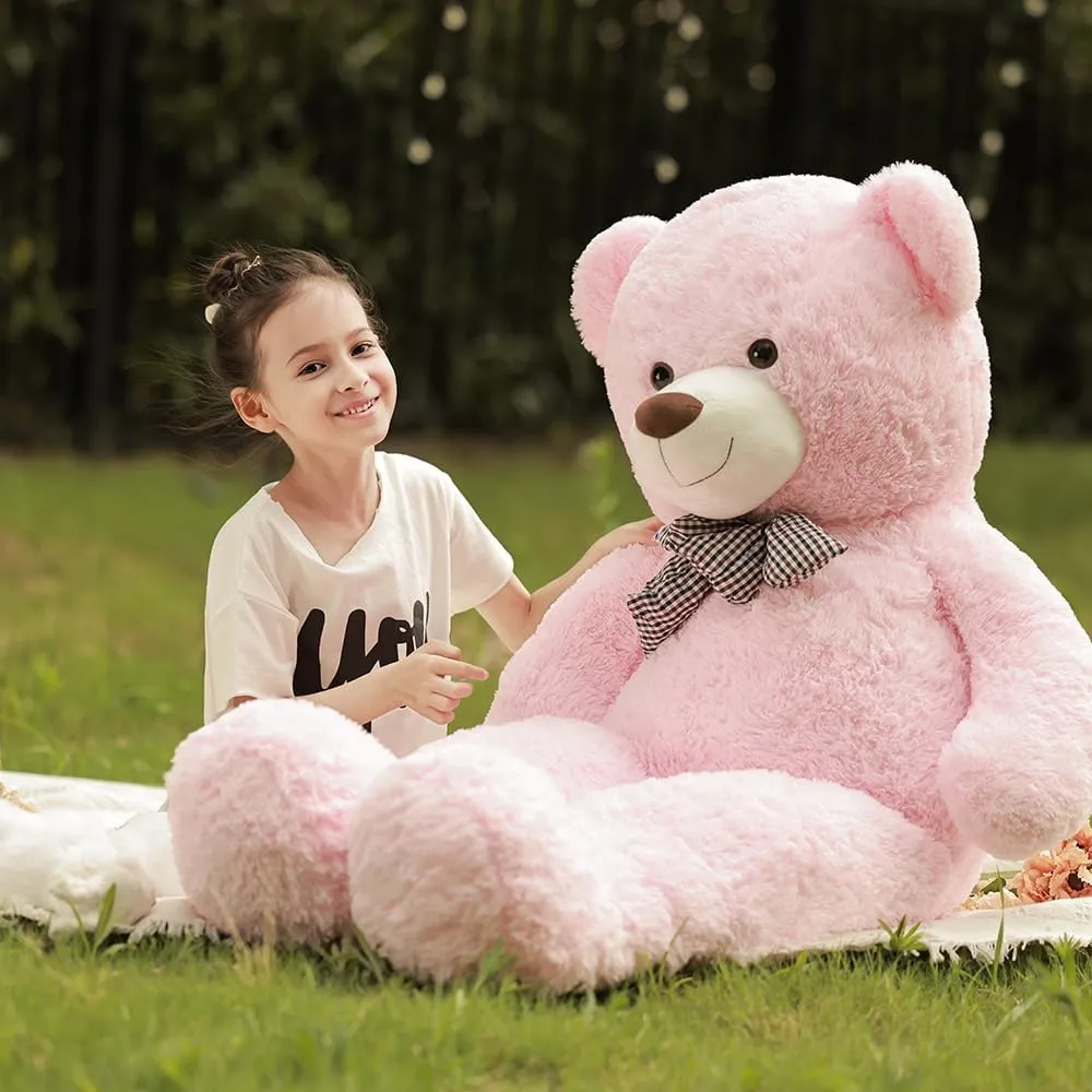 Poutmac 47 inch Giant Teddy Bear Stuffed Animal Big Plush Teddy Bear Valentine's Gift for Girlfriend Soft Stuffed Bear Animals for Christmas,Birthday,Mother's Day (Pink, 47 inch)