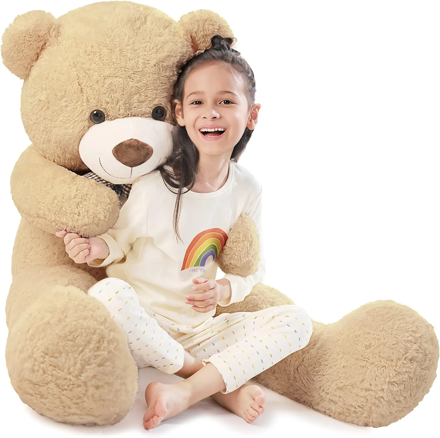 Poutmac 47 inch Giant Teddy Bear Stuffed Animal Brown Big Plush Teddy Bear Valentine's Gift for Girlfriend Soft Stuffed Bear Animals for Christmas,Birthday,Mother's Day