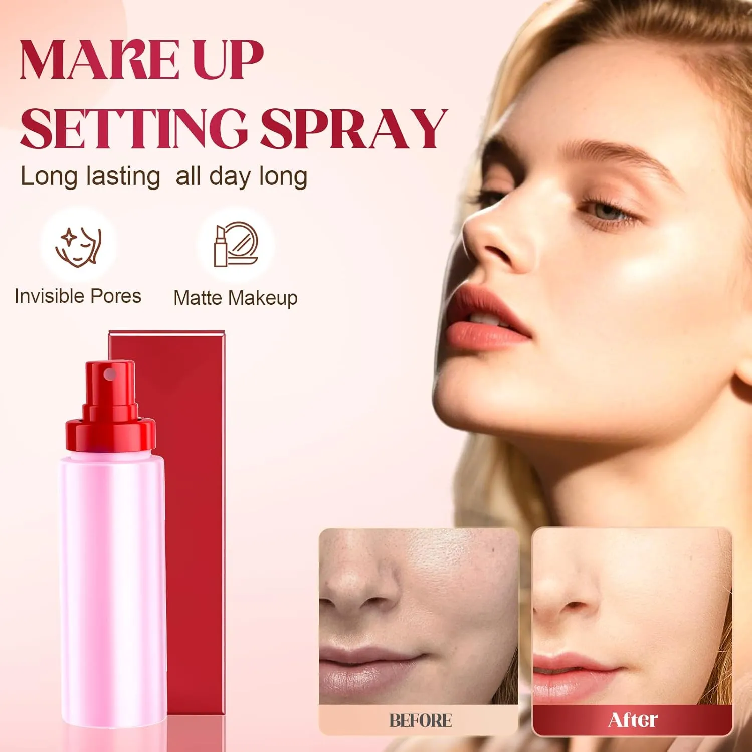 Powder Glass Setting Spray:Ultra-Smooth Finish- Size Setting Spray, Hydrating, Makeup Keep Up to 12 Hours (3)