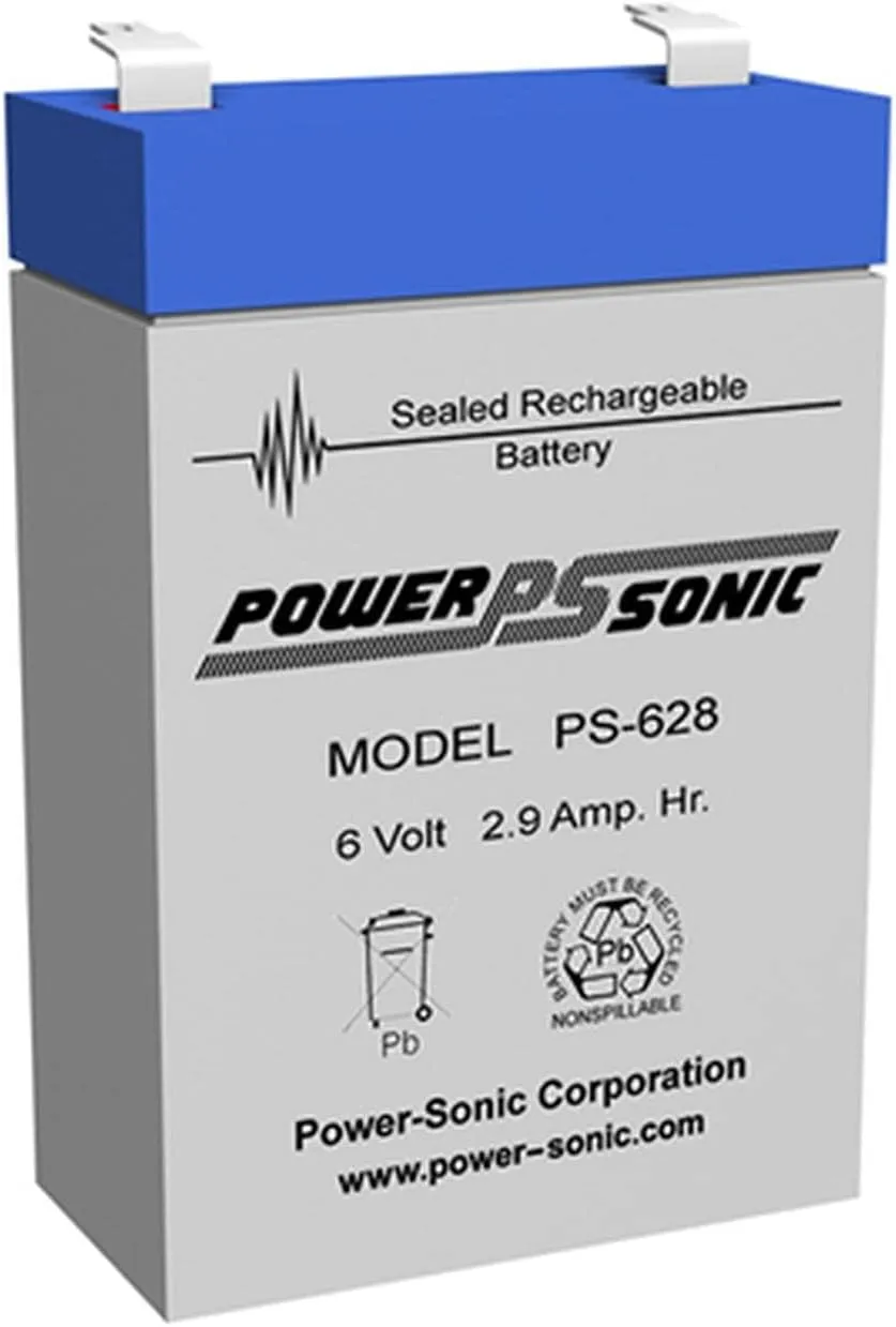 Power-Sonic 6V/2.9AH Sealed Lead Acid Battery w/ F1 Terminal