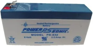 Power-Sonic 8V/3.2AH Sealed Lead Acid Battery w/ F1 Terminal