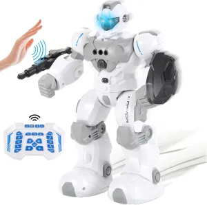 PowerTRC Remote Control Robot Toy for Kids | Rechargeable Smart Programmable RC Robot with 2.4Ghz Gesture Sensing | Great Gift for Boys, Girls Ages 6 7 8 9 10 
