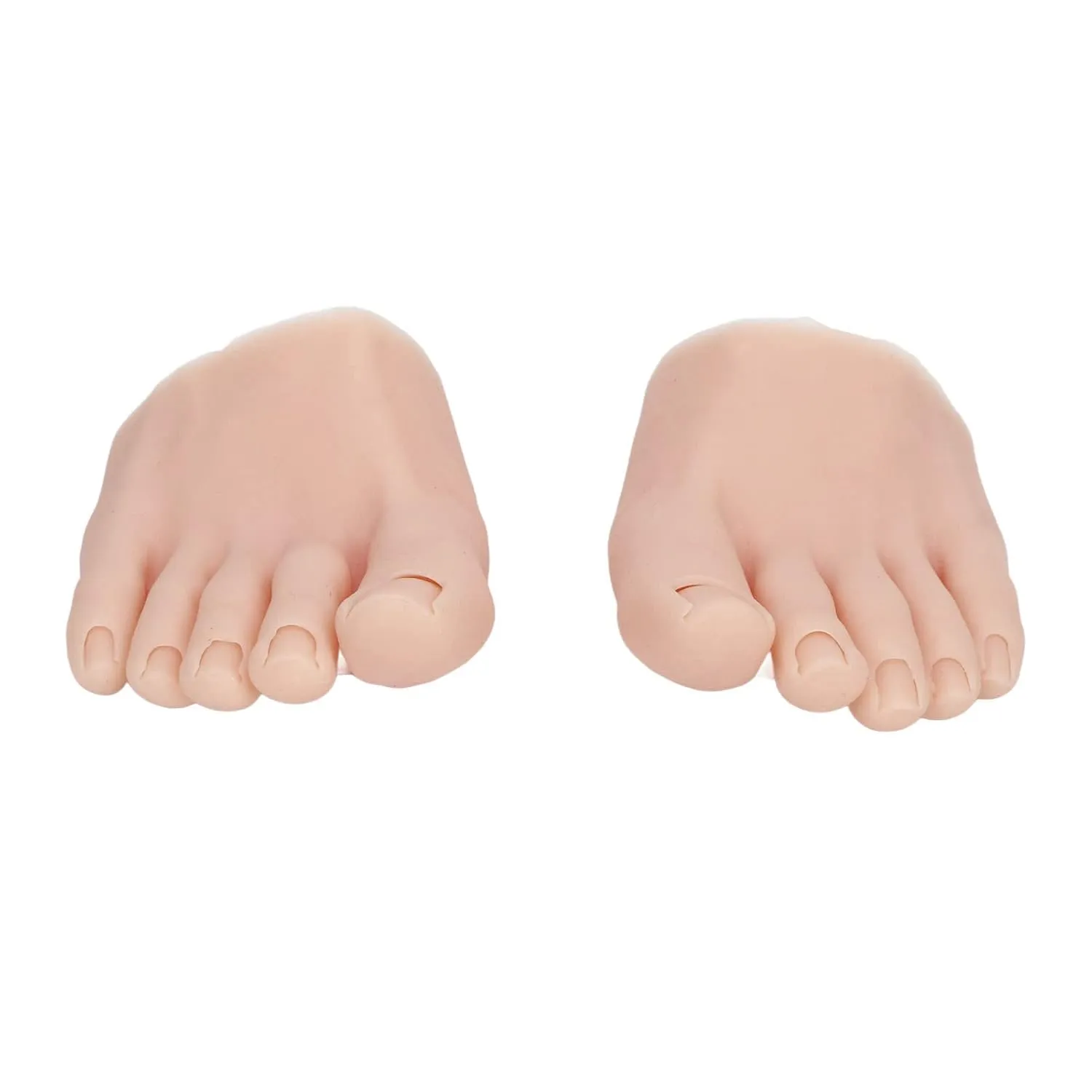 Practice Fake Foot, 1 Pair Flexible Soft Silicone Half Foot Model, Prosthetic Practice Manicure Tool, Feet Model for Nails Tips Art Training Display, Practice, Art Sketch (Middle