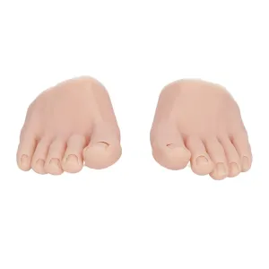 Practice Fake Foot, 1 Pair Flexible Soft Silicone Half Foot Model, Prosthetic Practice Manicure Tool, Feet Model for Nails Tips Art Training Display, Practice, Art Sketch (Middle
