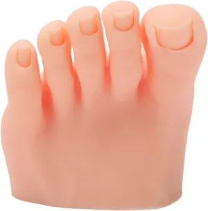 Practice Fake Foot Model, Half Foot Light Skin Color Soft Silicone Fake Foot Tool, Prosthetic Manicure Tool for Nails Tips Art Training Display, Practice Fake Training Foot (Right)