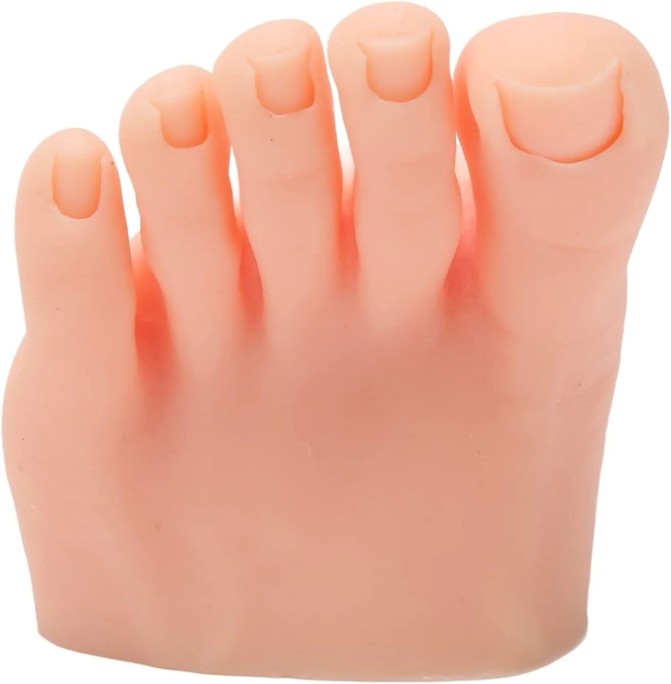 Practice Fake Foot Model, Half Foot Light Skin Color Soft Silicone Fake Foot Tool, Prosthetic Manicure Tool for Nails Tips Art Training Display, Practice Fake Training Foot (Right)