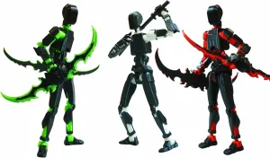Pre-Assembly 3PCS 3D Printed 5.54'' Stick 13 Action Figure, Multi-Jointed Tian13, Articulated T13 Desktop Decoration, Muñeco de Acción