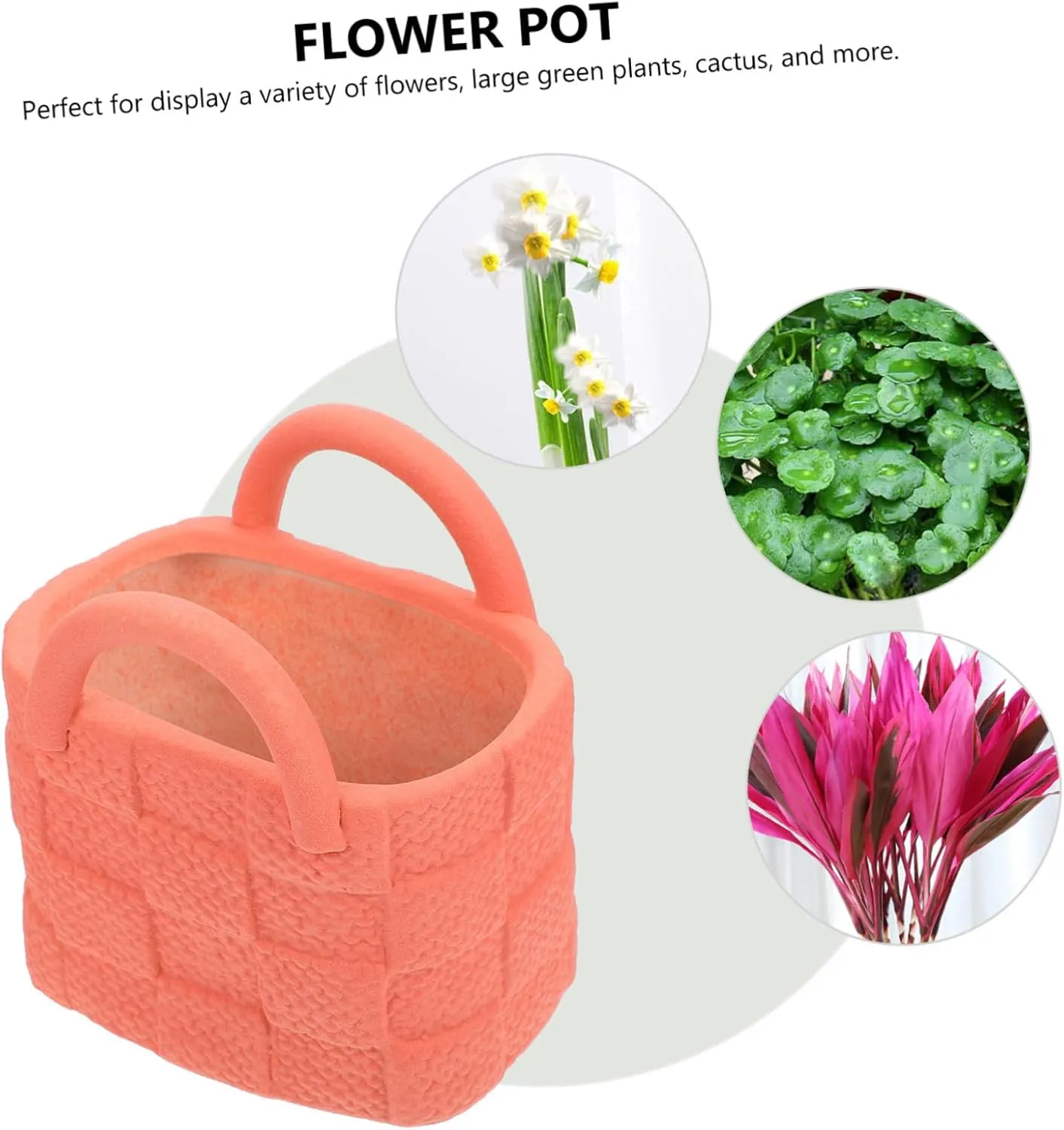 PRETYZOOM Handbag Shape Ceramic Vase Pink Purse Arranger Home Decor Vase