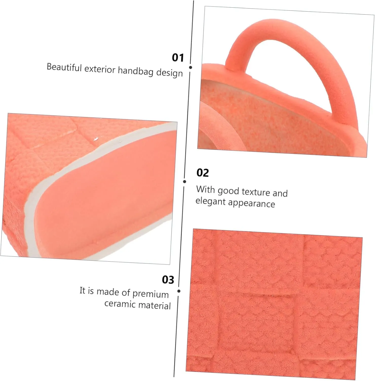 PRETYZOOM Handbag Shape Ceramic Vase Pink Purse Arranger Home Decor Vase