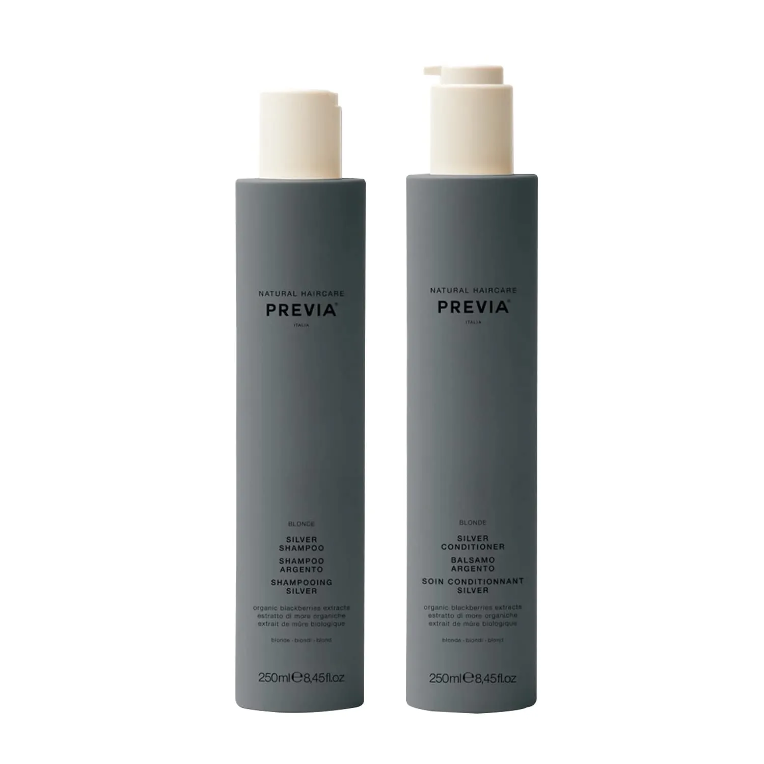 Previa Blonde Silver Shampoo and Conditioner Set Hydrating for Blonde, Gray and White Hair Color Protection Sulfate-Free Paraben-Free Vegan Color Neutralizing For Brassy and Dull Hair (8.45 oz Each)