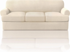 PrinceDeco T Cushion Sofa Slipcover 4 Pieces Sofa Covers for T Cushion Couch Soft Sofa Slip Covers Furniture Protector with 3 Individual T Shape Seat Covers (72"-90") Washable, Natural