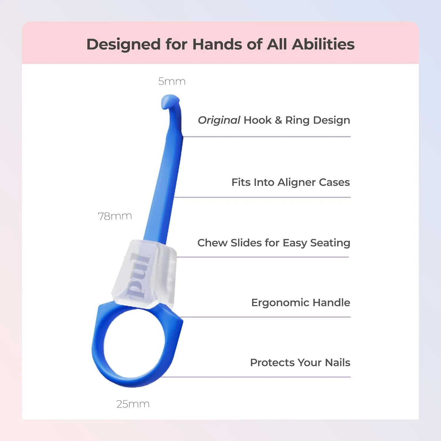 PUL Pack of 3 Reusable 2-in-1 Aligner Seating Chewie & Removal Tool — Compatible with Invisalign, Removable Braces, Retainers & Trays – Easy-to-Use Remover & Chew, Dental & Oral Hygiene Care – Black