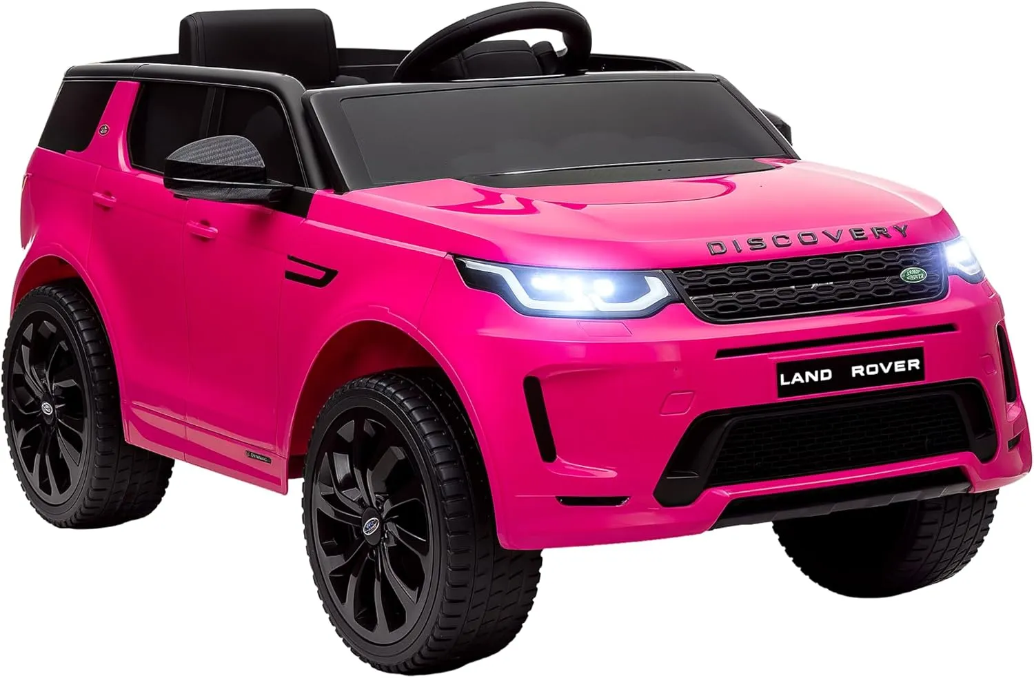 Qaba 12V Kids Ride on Car, Land Rover Discovery Sport Licensed Battery Powered Kids Electric Car with Remote Control, Soft Start, LED Lights, Music Horn, 3 Speeds, Pink