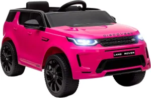 Qaba 12V Kids Ride on Car, Land Rover Discovery Sport Licensed Battery Powered Kids Electric Car with Remote Control, Soft Start, LED Lights, Music Horn, 3 Speeds, Pink