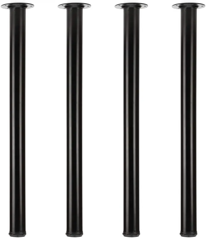 QLLY 27.5 inch / 70cm Adjustable Tall Metal Desk Legs, Office Table Furniture Leg Set, Set of 4 (70cm, Black)