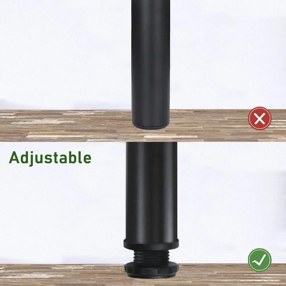 QLLY 27.5 inch / 70cm Adjustable Tall Metal Desk Legs, Office Table Furniture Leg Set, Set of 4 (70cm, Black)