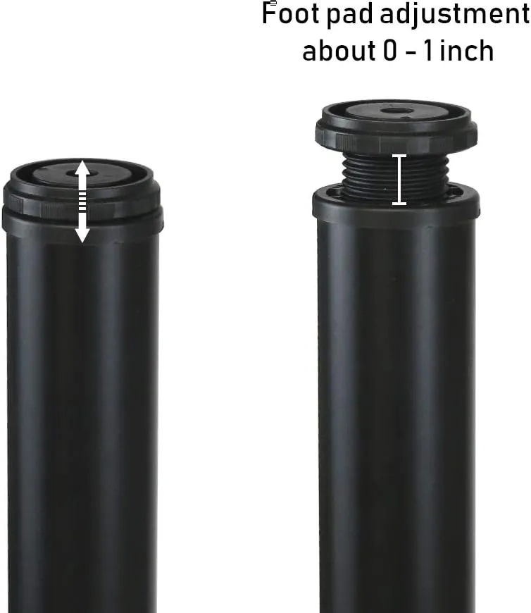 QLLY 27.5 inch / 70cm Adjustable Tall Metal Desk Legs, Office Table Furniture Leg Set, Set of 4 (70cm, Black)