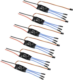QWinOut 2-4S 30A RC Brushless ESC Simonk Firmware Electric Speed Controller with 5V 3A BEC with 3.5mm Female Banana Bullet for 2 to 4s Lipo Battery, DIY Multicopter Quadcopter (30A, 6 pcs)