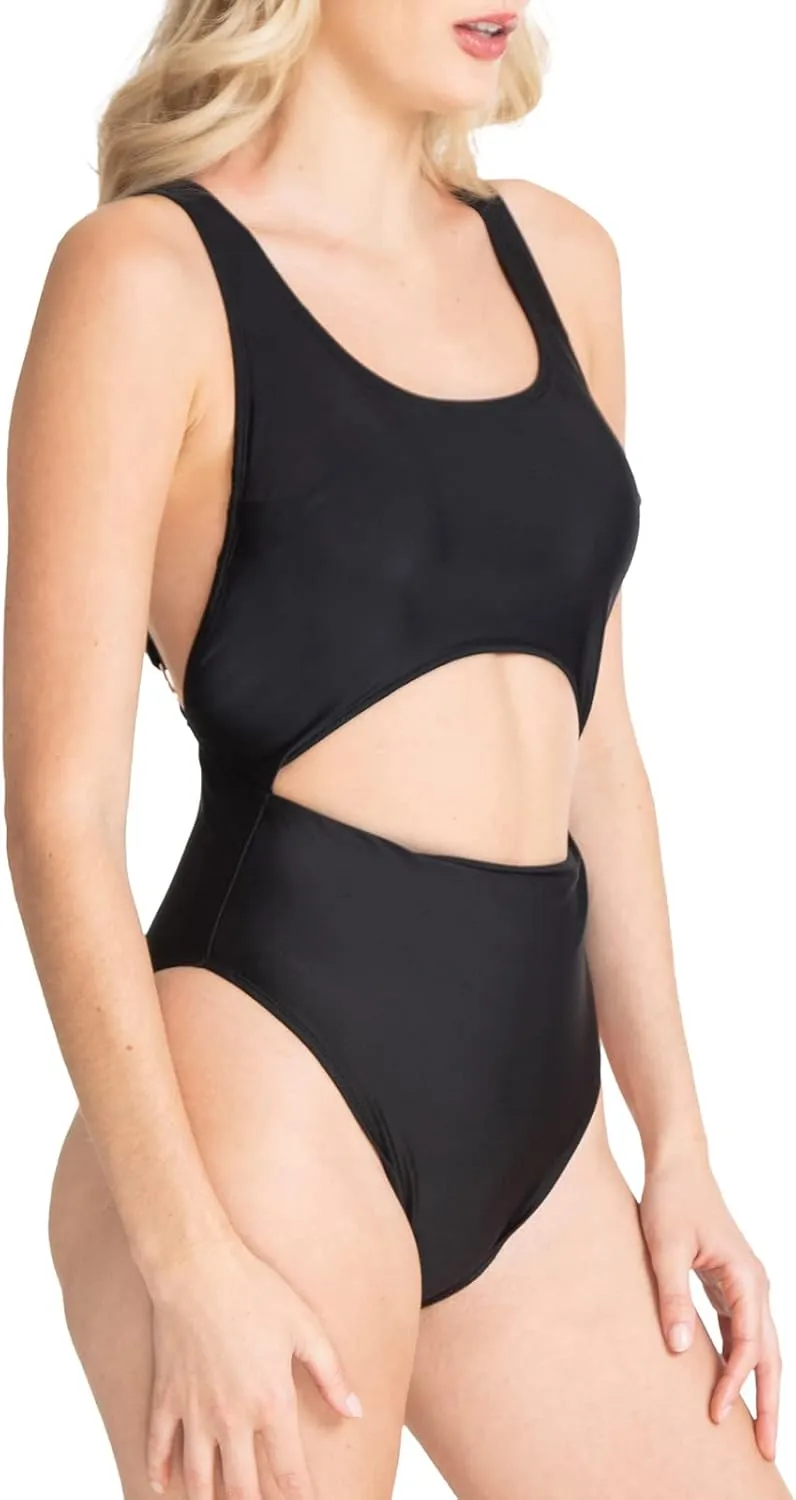 RACHEL Rachel Roy Women's Standard High Leg Cut Out One Piece