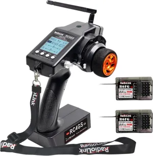 Radiolink RC4GS V3 2.4G 5 Channels RC Radio Transmitter and 2 R6FG Gyro Receivers Set Radio Combo for Crawler Truck Car Boat