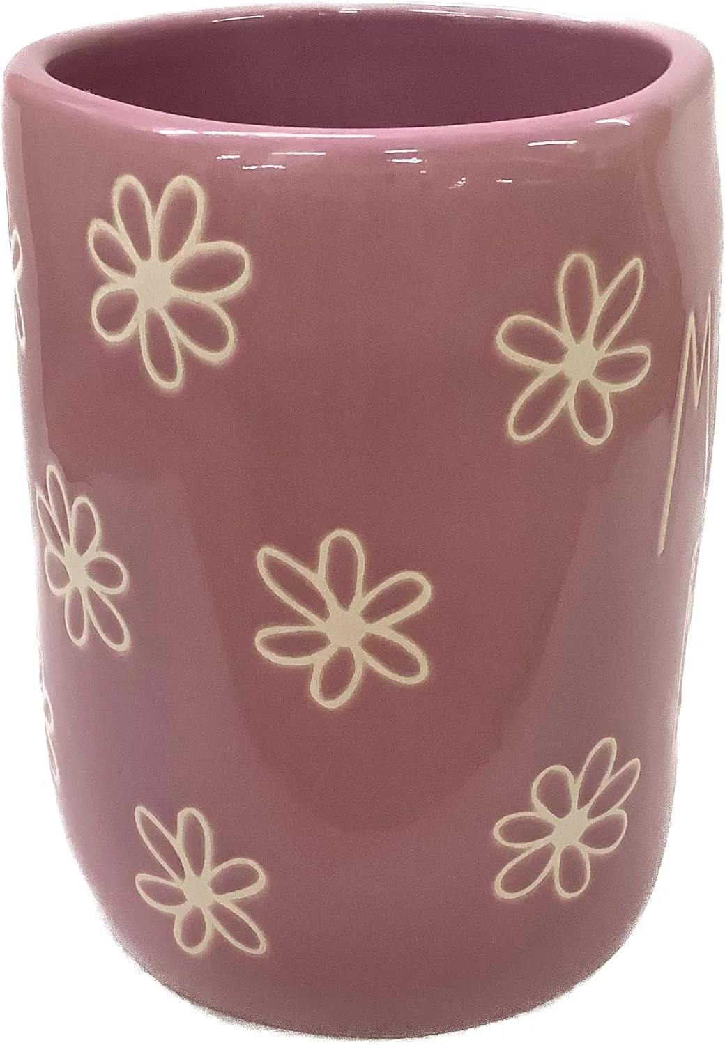Rae Dunn Mother's Day Coffee Mug - Purple Mug with Flowers Allover - MAMA BEAR