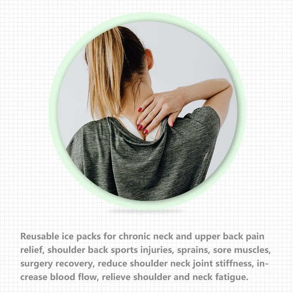 RAINBOW Ice Pack for Neck and Shoulders Pain Relief, Large Neck Ice Wrap with Soft Plush, Resuable Gel Ice Pack for Upper Back Pain, Rotator Cuff Injuries, Hot Cold Therapy for Swelling, Inflammation