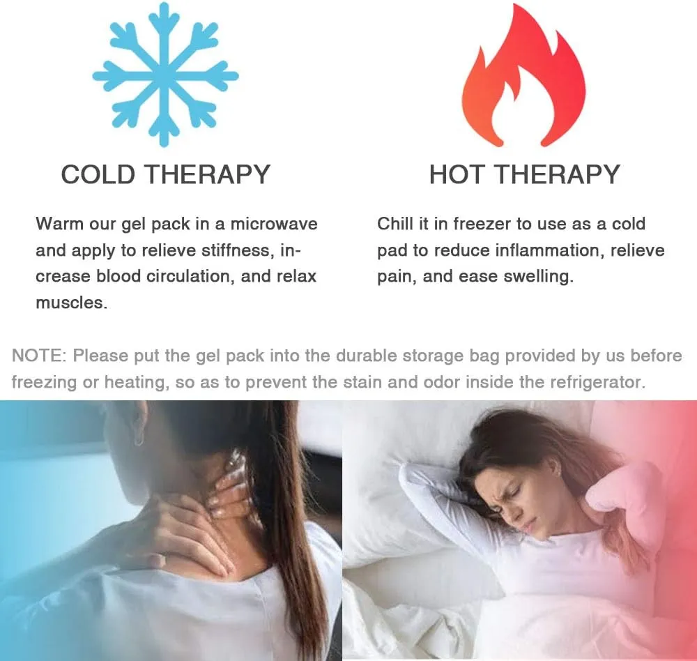 RAINBOW Ice Pack for Neck and Shoulders Pain Relief, Large Neck Ice Wrap with Soft Plush, Resuable Gel Ice Pack for Upper Back Pain, Rotator Cuff Injuries, Hot Cold Therapy for Swelling, Inflammation