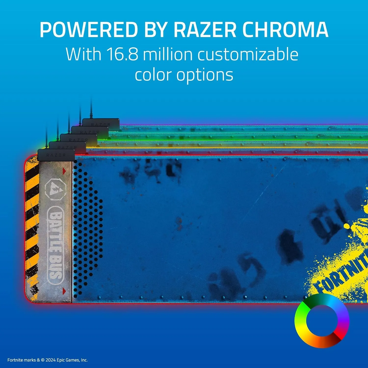 Razer Goliathus Extended Chroma Gaming Mousepad: Customizable Chroma RGB Lighting - Micro Textured Surface - Balanced Control & Speed - Non-Slip Rubber Base - Large Surface - Fortnite Edition