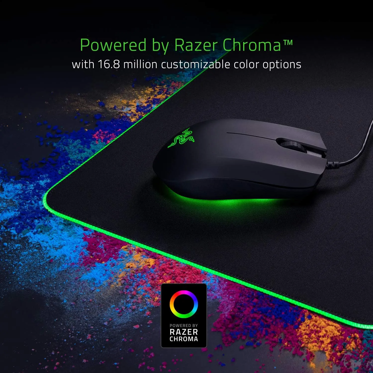 Razer Goliathus Extended Chroma Gaming Mousepad: Customizable Chroma RGB Lighting - Soft, Cloth Material - Balanced Control & Speed - Non-Slip Rubber Base - Classic Black