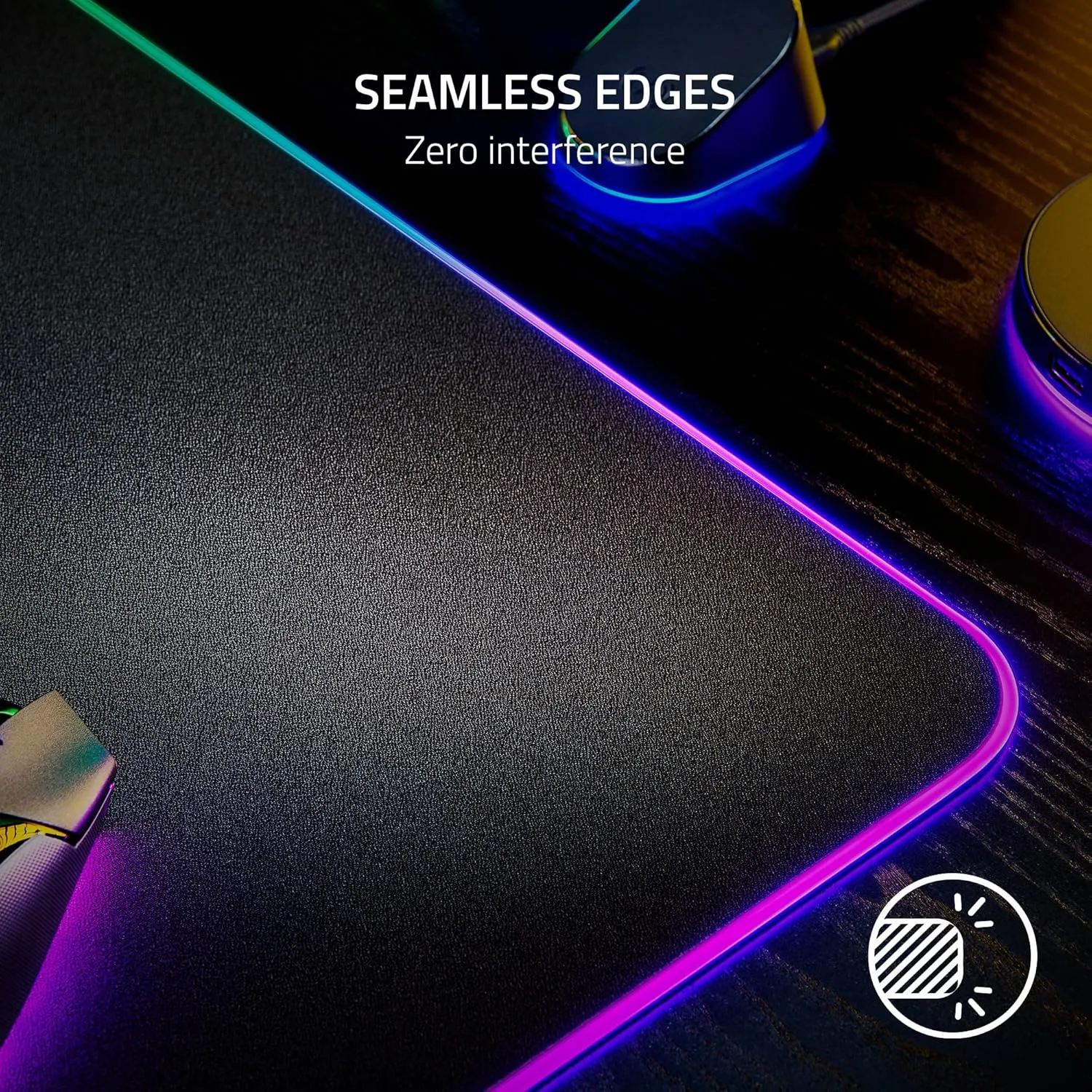 Razer Strider Chroma Hybrid Gaming Mouse Mat with Razer Chroma RGB: Hybrid Soft/Hard Mat - 19 Razer Chroma RGB Lighting Zones - Warp and Water-Resistant - Anti-Slip Base - Seamless Edges