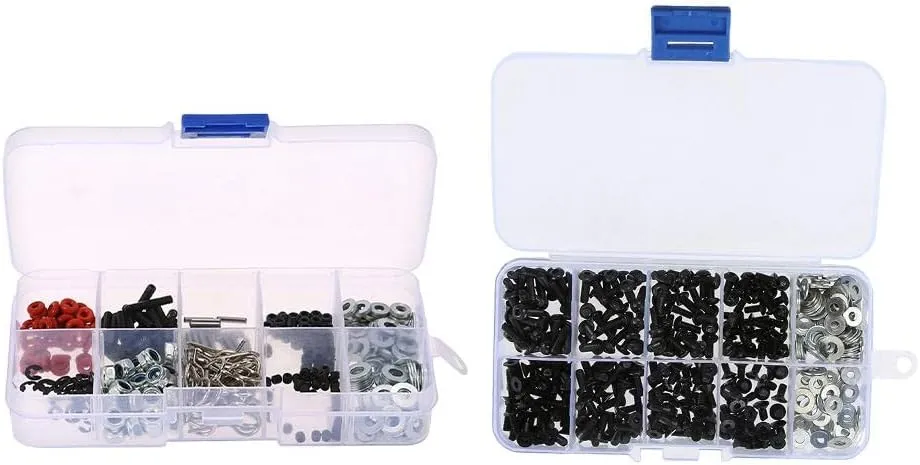 RC Car Repair Tool Screw Box Sets Universal DIY Replace Parts - 180Pcs Handy Reusable Container - Metal Material - for HSP HPI 4WD Axial SCX10 D90