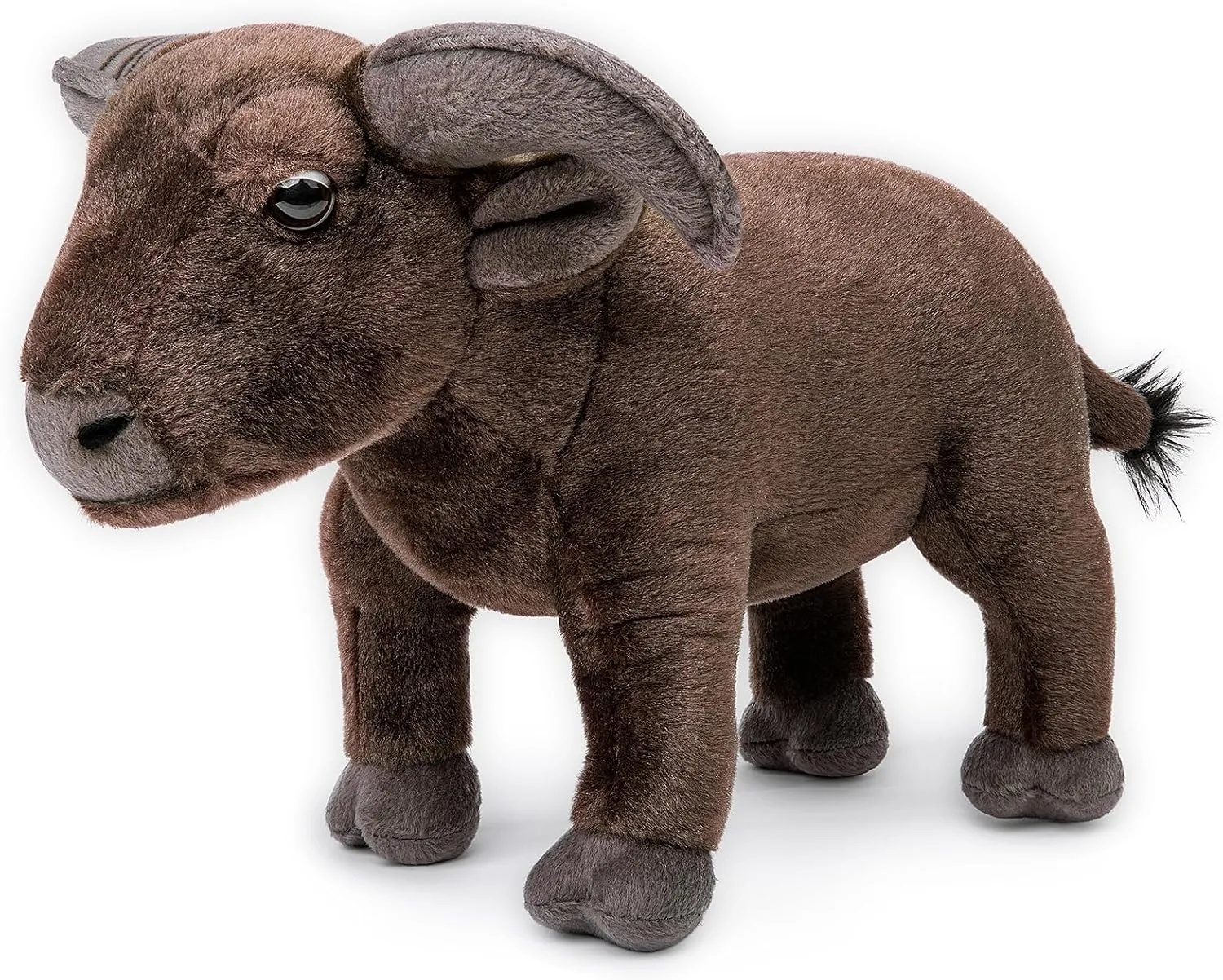 Realistic Buffalo Stuffed Animal, 12in Soft Plush Toy, Unique Plushie Model Doll for Kids