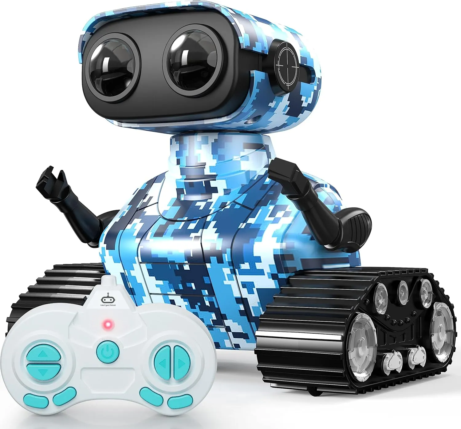 Rechargeable Robot Toy for Boys | RC Remote Control with LED Eyes, Dance Moves, Music | Gifts for Kids Age 3 4  Boost Imagination and Motor Skills(Navy Blue)